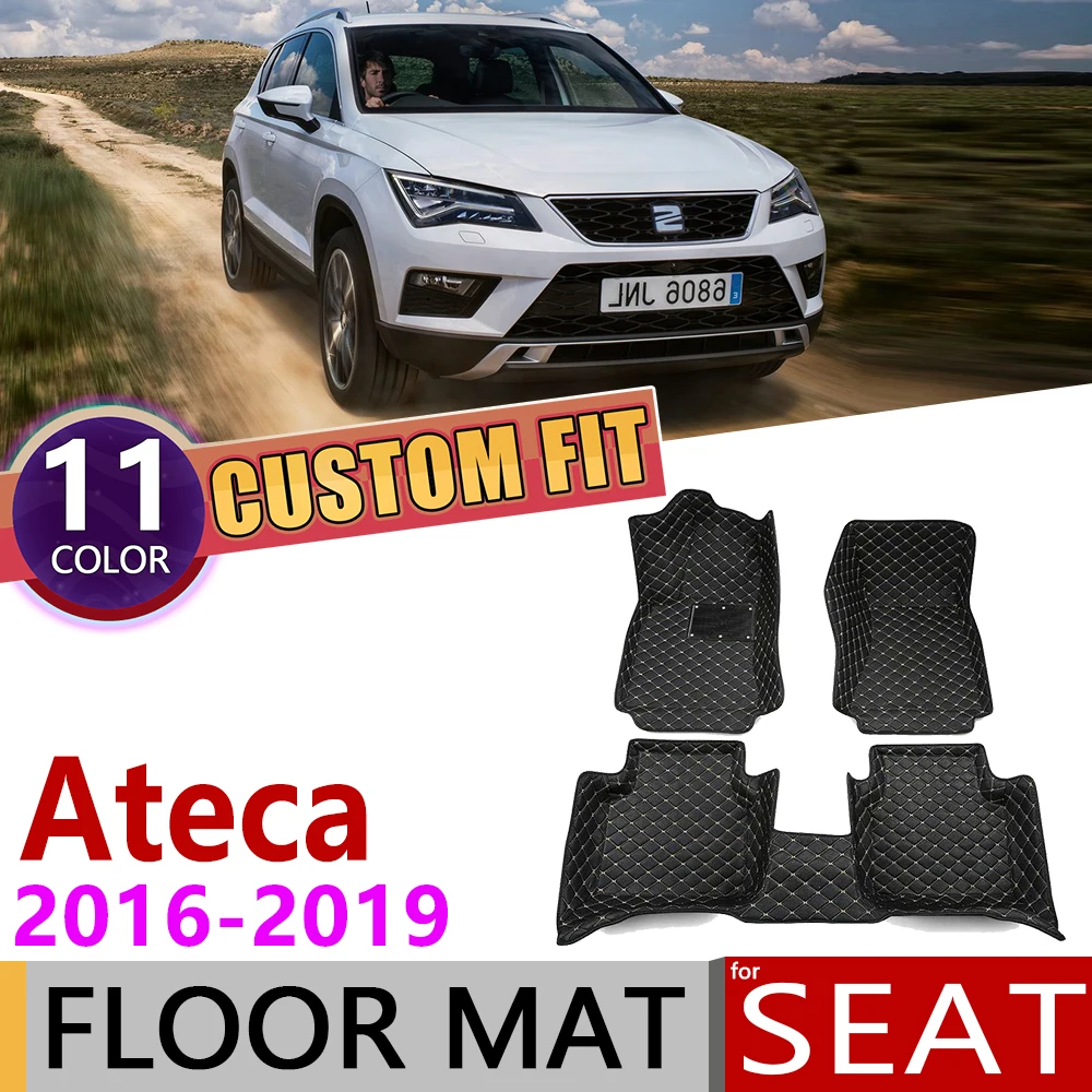 Пользовательские автомобильные кожаные Коврики для Volkswagen VW Tarek SEAT Ateca 5 мест 2016 2017