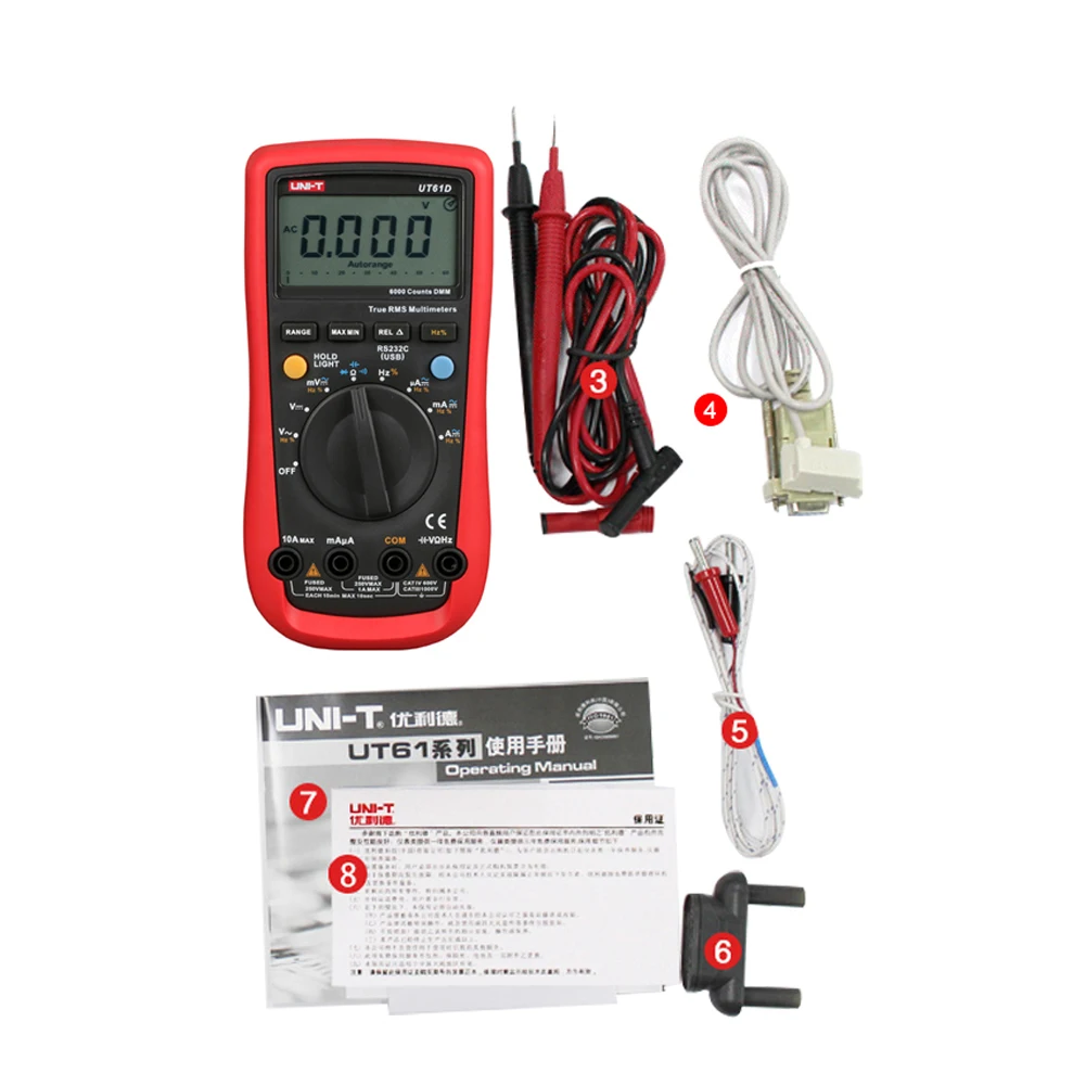 

Backlight Handheld Professional Diode Test Safety Electrical LCD Display Portable Digital Multimeter Auto Range With Bracket
