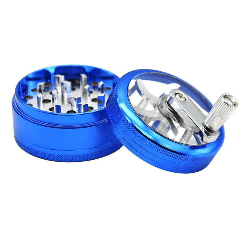 Двухслойная дробилка для курения и табака с ручным приводом оконная