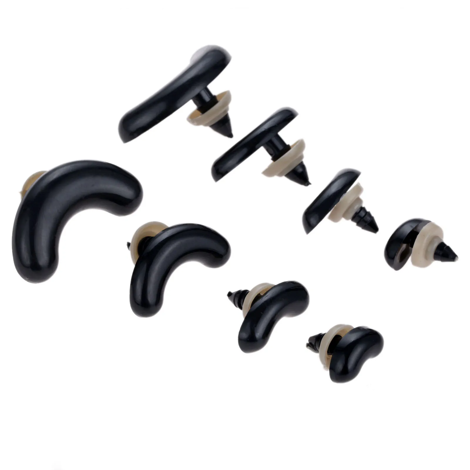 50/20 наборов для рукоделия сделай сам черный гнутый нос куклы и шайбы пластиковый