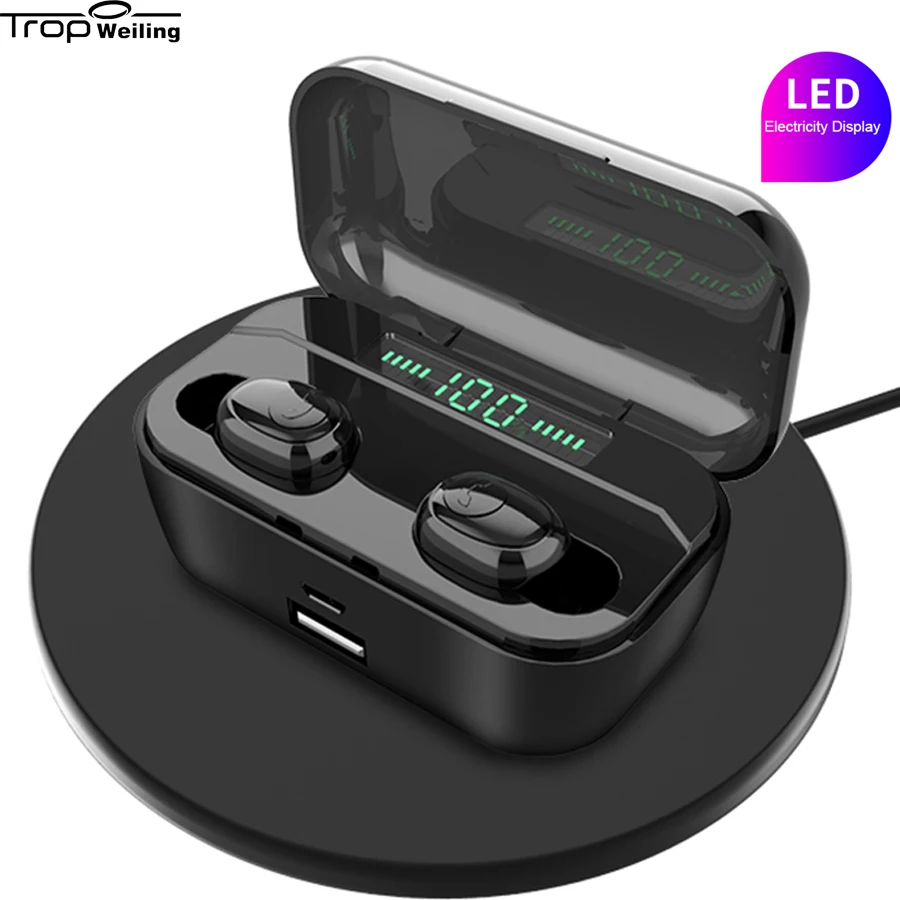 Tws Led дисплей водонепроницаемый беспроводной Bluetooth наушники 5 0 гарнитура с