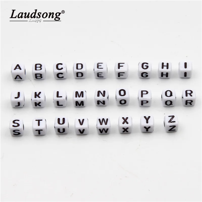 200 шт. 5 мм Квадратные бусины с буквами для самостоятельного изготовления