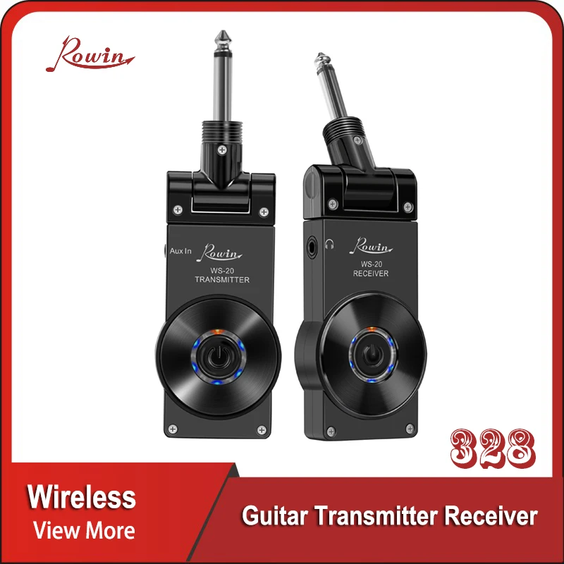 

Rowin WS-20 2.4G Wireless Guitar System Rechargeable Lithium Battery Transmitter Receiver 30 Meters Transmission Range 4 Colors
