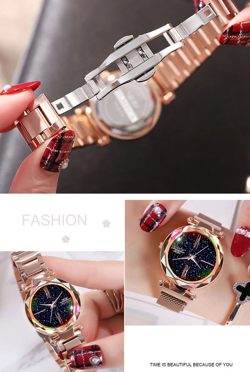Новинка 2020 модные женские кварцевые часы наручные звездного неба для подруги