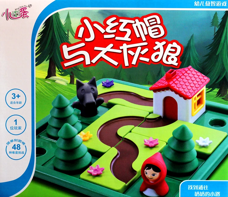 Пазл в виде яйца для шахматы Красная Шапочка верховой езды и Большой плохой волк