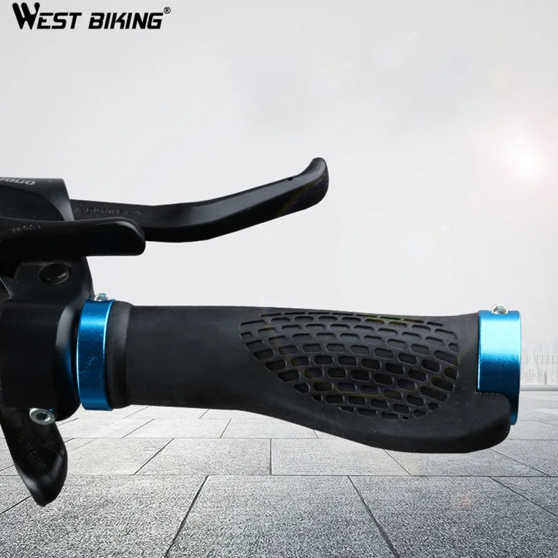 

WEST BIKING Cycling Grips Ergonomic Rubber Aluminum Road Mountain Bikes Handlebar Grips Anti-skid Bike Accessories Bicycle Grips