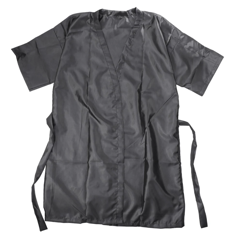 

Salon Client Gown Robes Cape Hair Salon Smock for Clients (Silver Grey)
