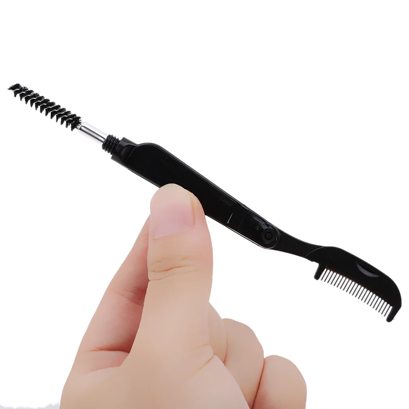

Professional Double Head Eyelash Comb Eyebrow Brush Makeup Tool Hot Sale High quality portable folding mini eyelash brush