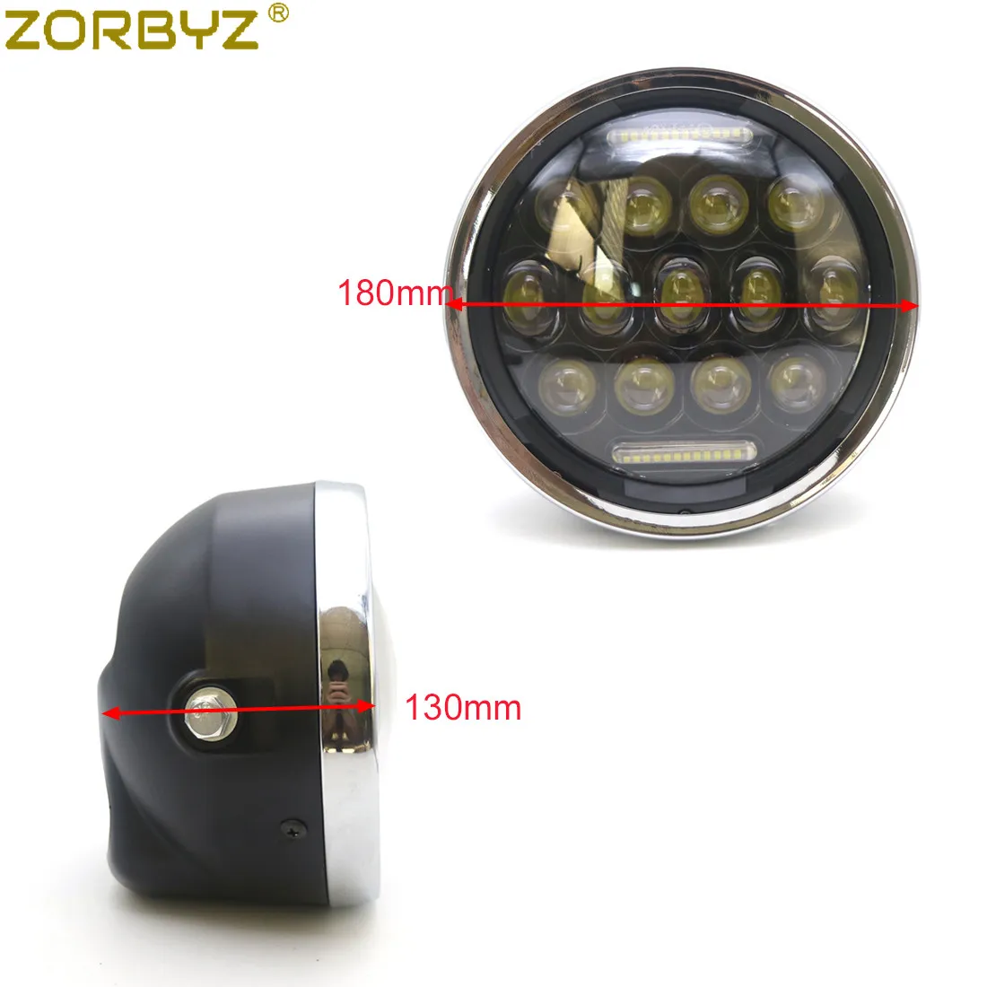 ZORBYZ черная 7 ''светодиодная круглая фара с DRL 28 43 мм кронштейн вилки для Honda CB400