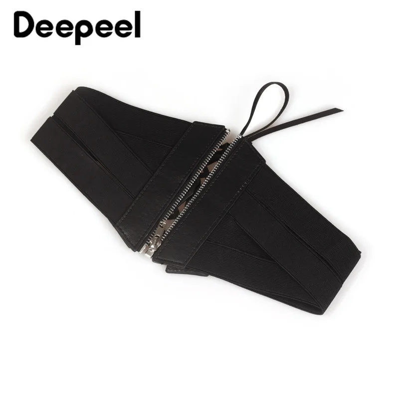 Широкий поясной корсет Deepeel1pc в стиле ретро 65 см модные эластичные ремни на молнии