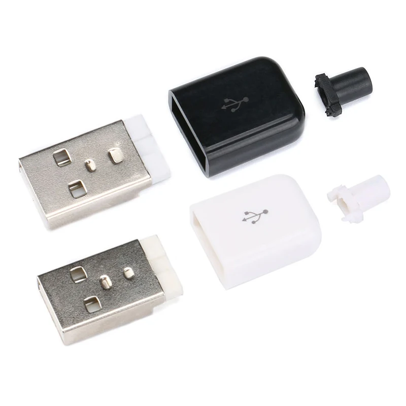 5 комплектов сделай сам USB 2 0 разъем типа А штекер 4 контакта сборный адаптер