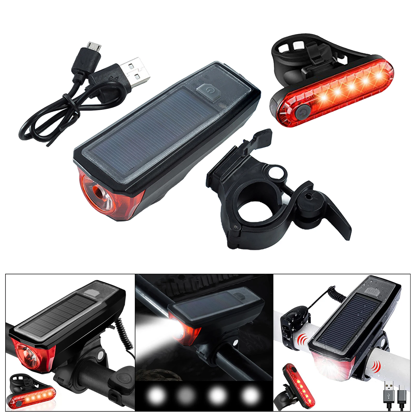 

Rechargeable T6 LED Bicycle Cycling Head Light Headlight Front Lamp + Horn