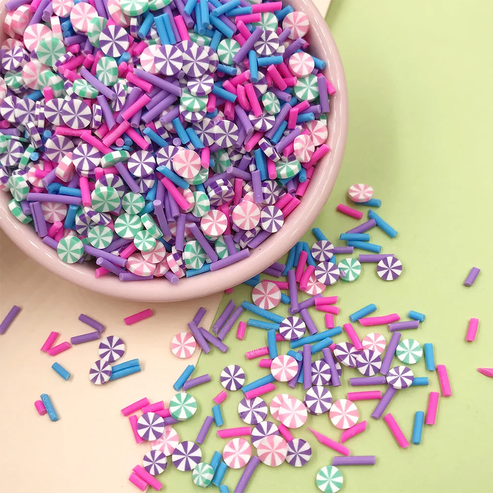 

50g Fake Candy Polymer Slices Hot Clay Sprinkles for Crafts Slime Filling Accessories DIY Crystal Mud Filler Nailart Decoration