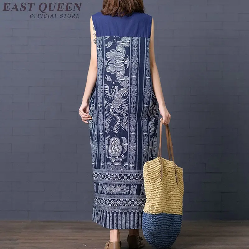 Женское летнее платье макси с цветочным принтом без рукавов|Халаты и сорочки| |