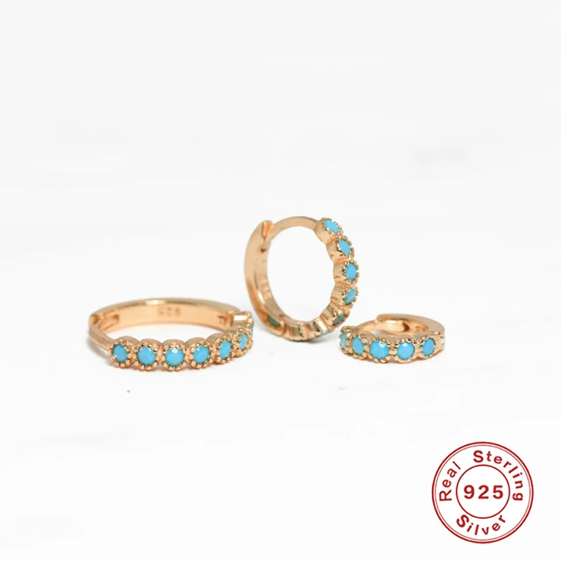 ROXI элегантный стерлингового серебра 925 бирюзовый обруч с камнем Серьги для