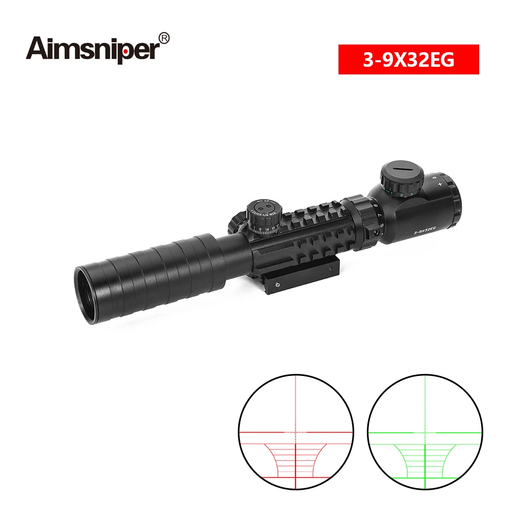 

Aimsniper Hunting 3-9X32EG Riflescope Red Green Illuminated Tactical Optical Rifle Scope Fit 11/20mm Rail Mount For Airsoft Gun