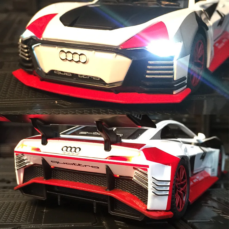 Новинка 2021 литая 1:32 Миниатюрная модель автомобиля из сплава Le Mans Audi E-Tron гоночный