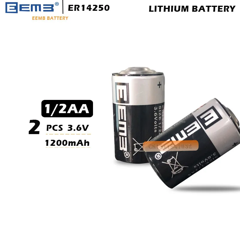 2 шт./лот EEMB ER14250 1/2AA 3,6 V 1200mAh литиевая батарея батареи для ПЛК-устройств
