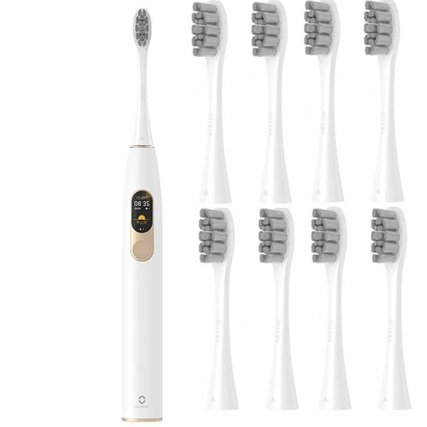 Oclean X sonic электрическая зубная щетка обновленная для взрослых Водонепроницаемая ультра звуковая автоматическая зубная щетка перезаряжаемая через USB - Color: set with 8white head