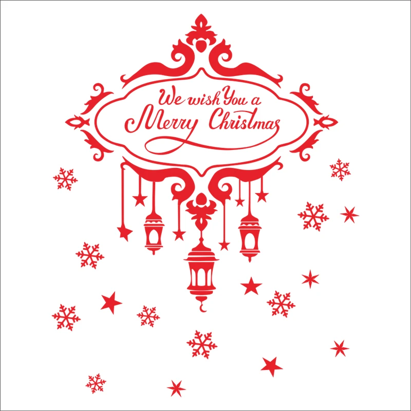 Мы желаем Вам Веселая наклейка на рождественскую стену Diy виниловые наклейки