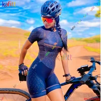 kafitt womens short sleeve cycling clothes triathlon skinsuit sets go pro team macaquinho ciclismo feminino bike jumpsuit kits