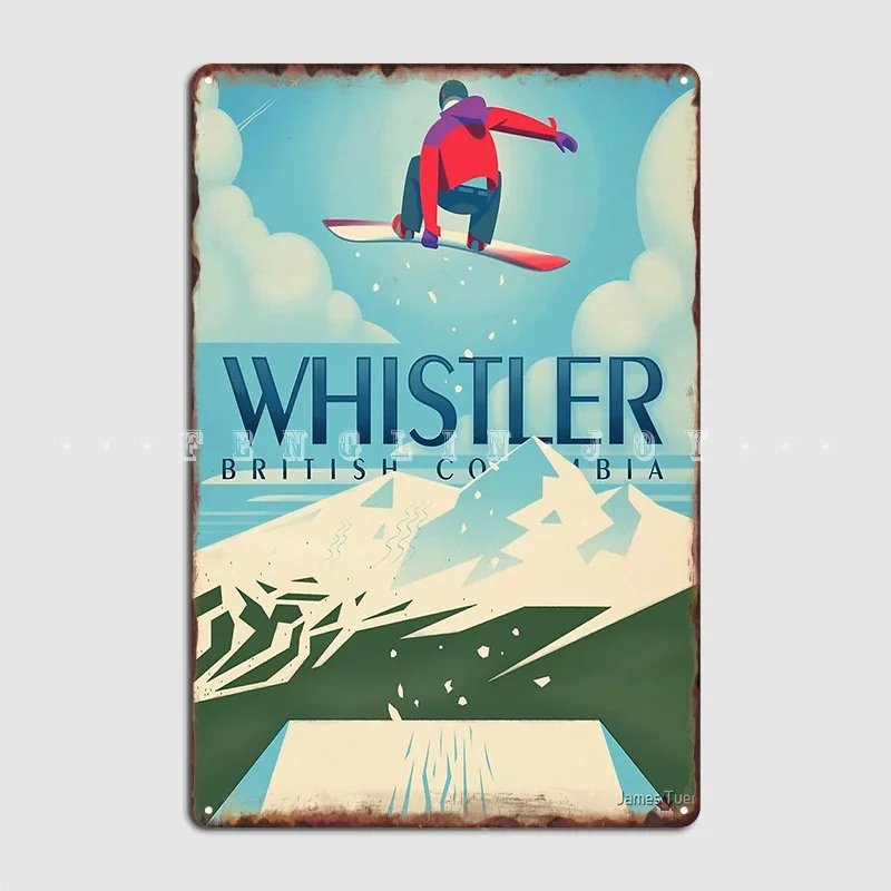 Booter Whistler Bc Travel Poster Poster Metal Plaque Cinema Garage Club Bar Retro Garage Decoration Tin Sign Posters