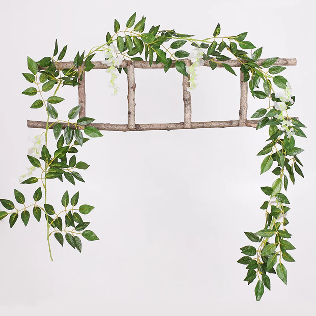 

2m Artificial Flower 2 Fork Thousand Bird Flower Wisteria Hydrangea Rattan Home Balcony Wedding Ceiling Decoration Fake Flower