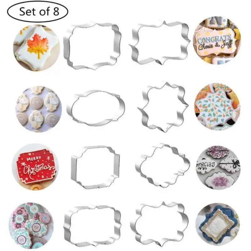 

8PCS Stainless Steel Biscuit Molds DIY Cookie Cutter Mold 3D Biscuit Dessert Baking Decorating Bakeware Kitchen Accessories