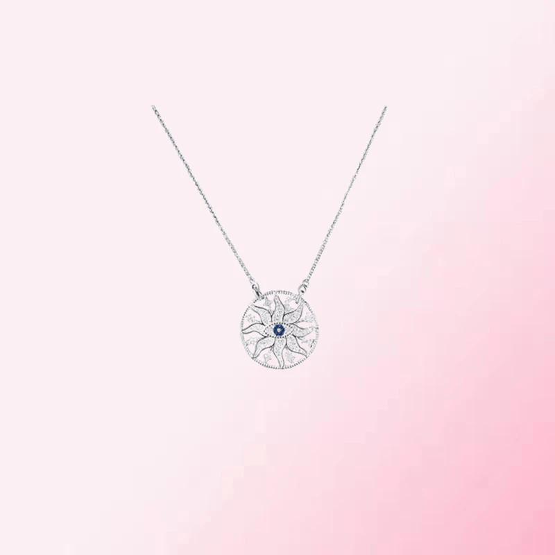 

1:1 Make 925 Sterling Silver Customized Sun Eye Personalized Fashion Delicate Necklace