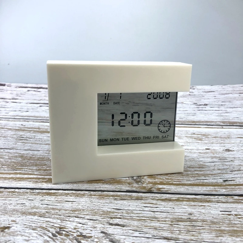 

Novel Waterproof Digital Alarm Clock Transparent Smart Electronic Bedside Wake Up Light Calendar Relogio De Mesa Desk Decoration