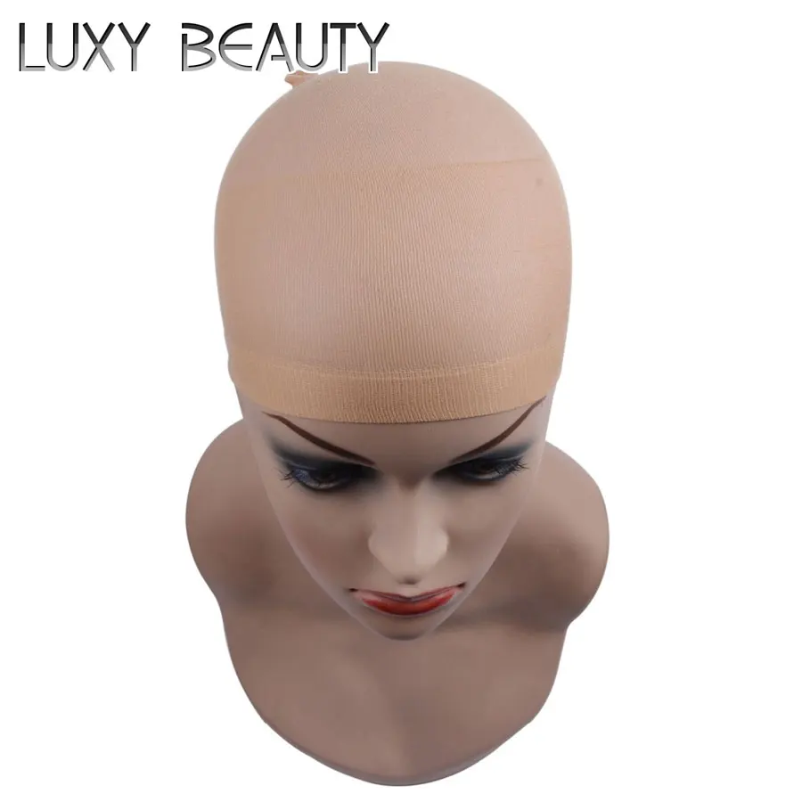 Beige 10PCS 10 шт., парик на шнурке, эластичная шапка для волос, снуд, парик, шапка для изготовления париков, свободный размер, унисекс, человеческие волосы для наращивания - Цвет: Beige 10PCS