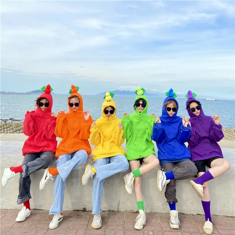 

2020 Sisters autumn winter class clothes hoodie new college style hooded sweatshirt loose casual color gourd sweatshirt women