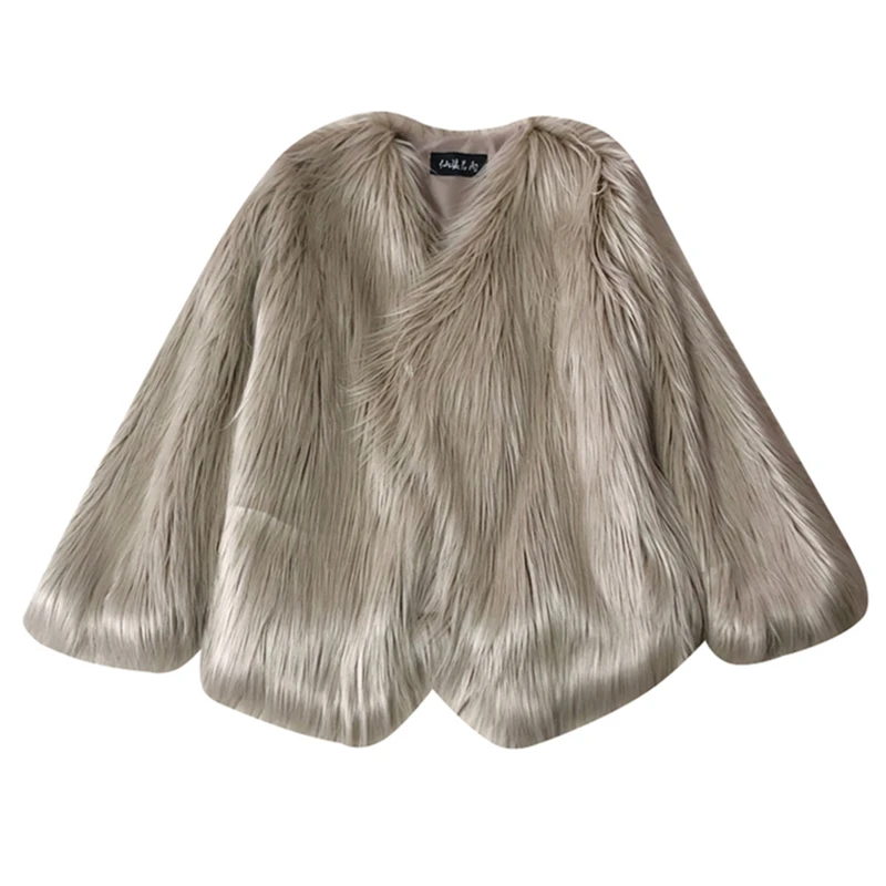 Меховое пальто женское пушистое теплое с длинным рукавом женская верхняя одежда