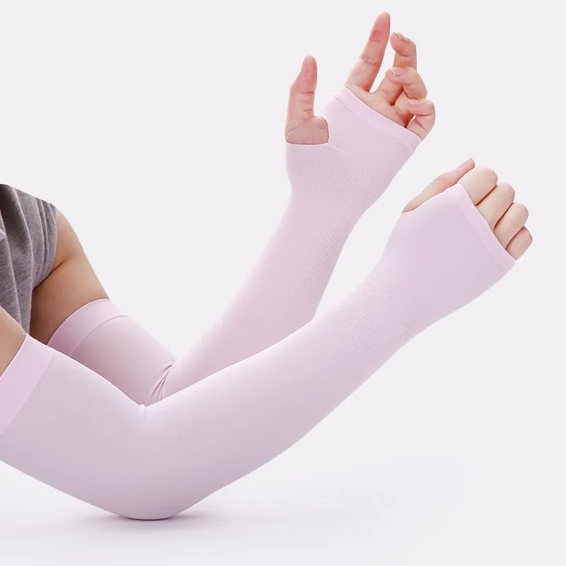 Ледяная шелковая ткань руки теплые Рукава Протектор Mangas Tom рисунком обнимающих