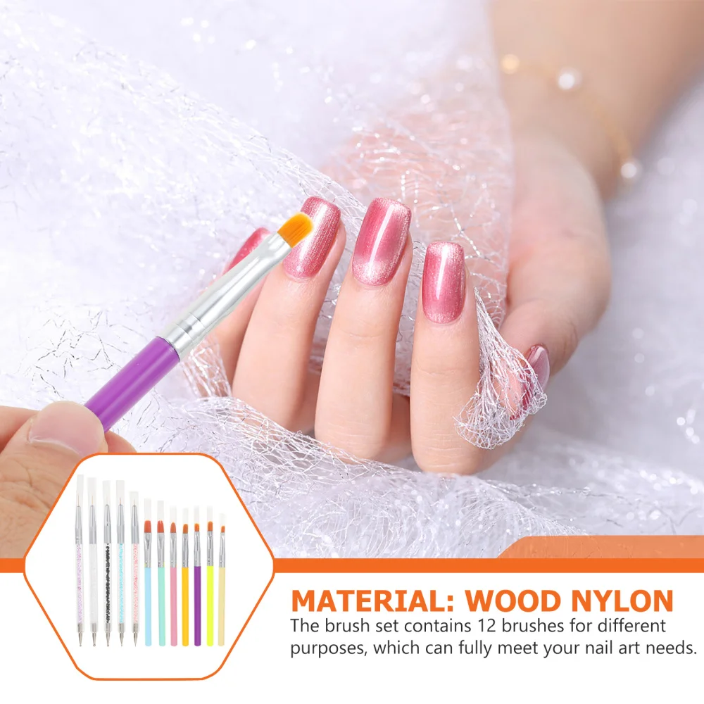 

12pcs Manicure Brushes Professional Manicure Line Pens Dot Detail Pens