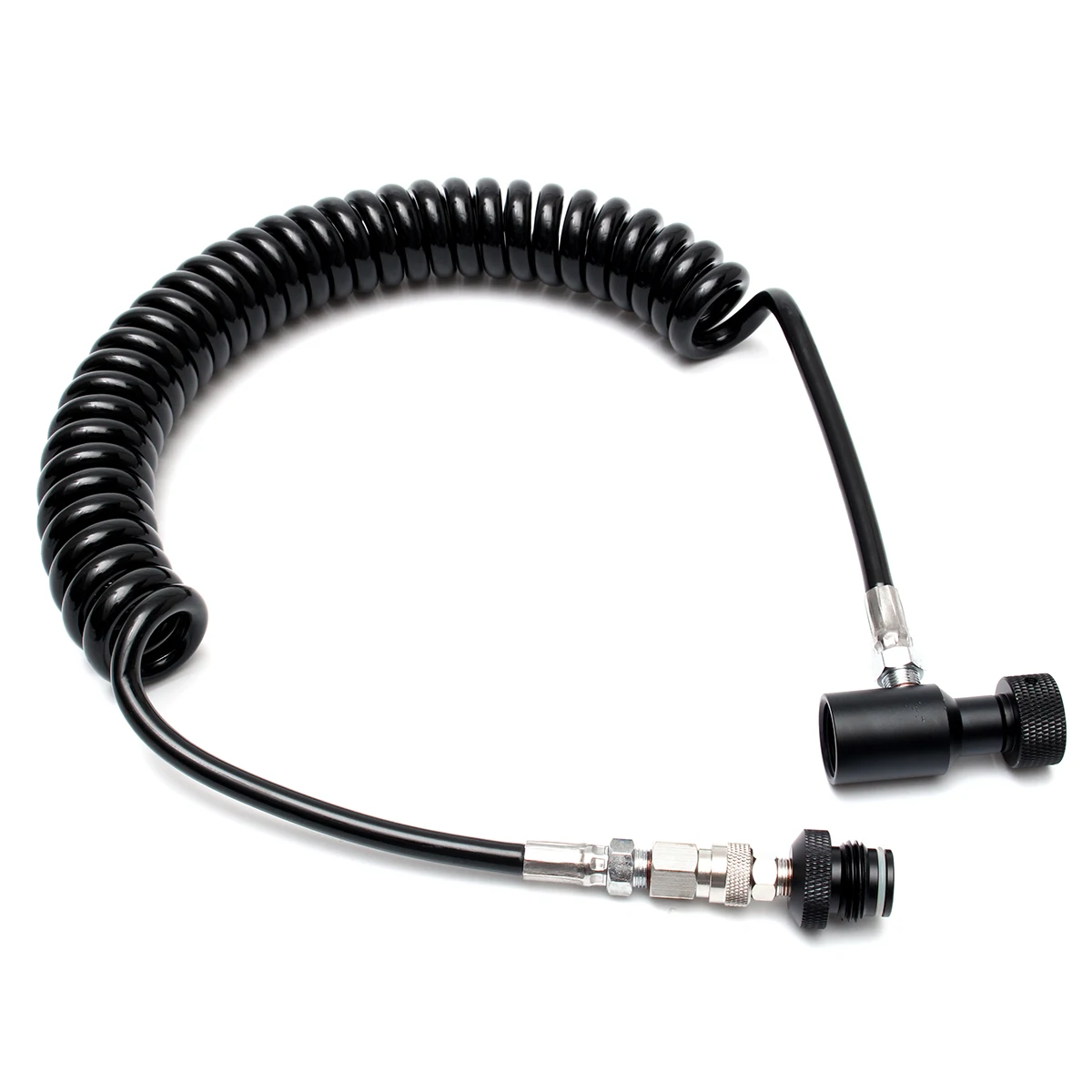 

Remote Thick high pressure Coiled Hose ASA Quick Release TOOL HPA CO2 Paintball Tank Heavy With Quick Disconnect