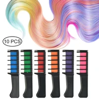 10 pcsset dyed hair comb disposable hair dye stick mini dye hair comb temporary hair chalk set hair dyeing