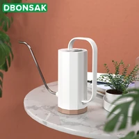 1 2l stainless steel long mouth watering can garden planting sprinkler pot flowers gardening spray tools plastic watering kettle