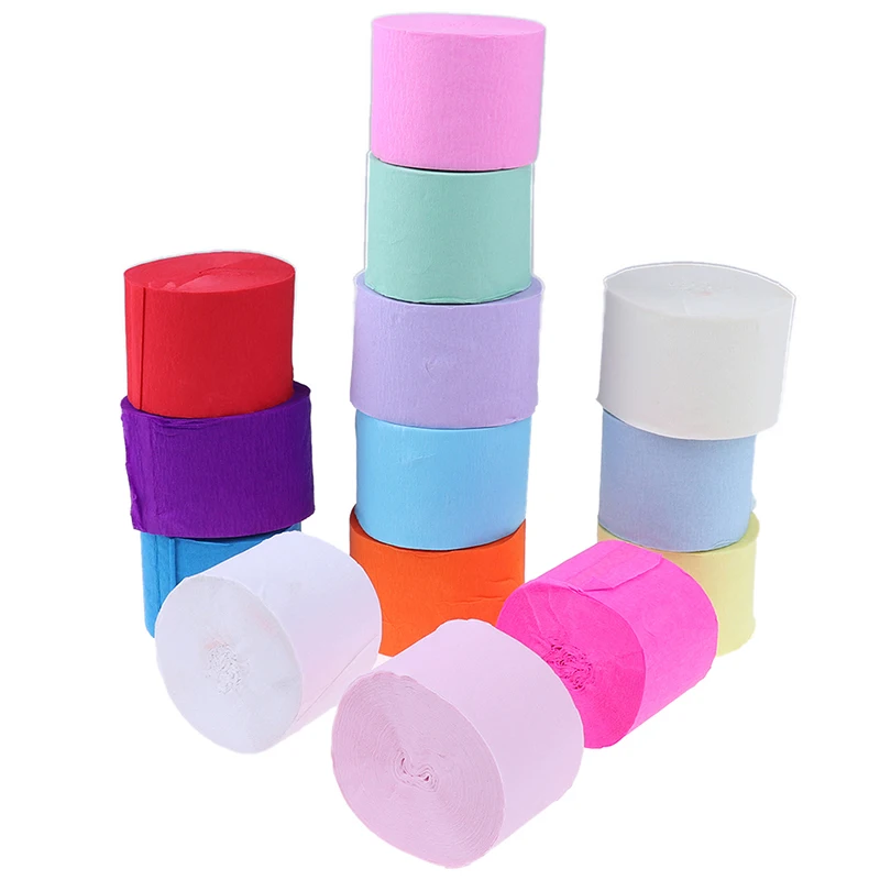 25 м/рулон сморщенные длинные узкие ленты из крепированной бумаги Красочные DIY