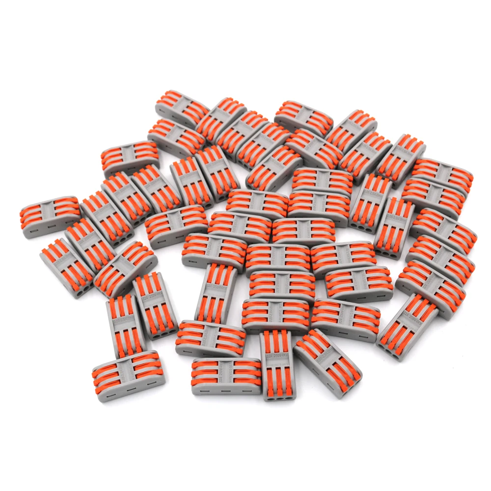 50 шт. PT 3 штифтов проволочный коннектор компактный проводка кабеля разъем клемма