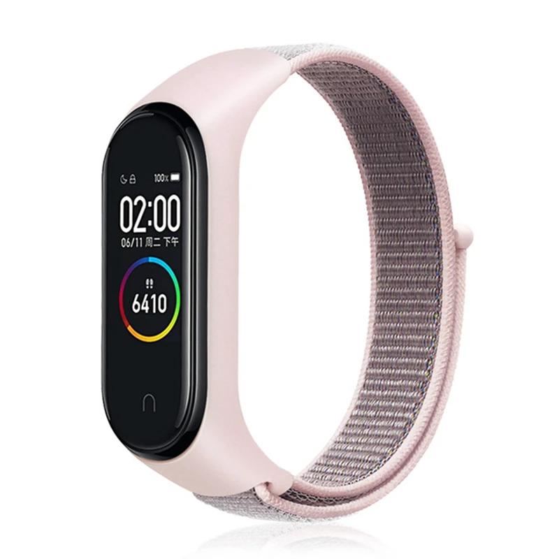 3 pink red Pulseira mi band 4 ремешок для xiaomi mi band 4 3 спортивный нейлоновый ремешок для часов дышащий браслет ремешок для часов Смарт часы аксессуары 4 - Цвет ремешка: 3 pink red