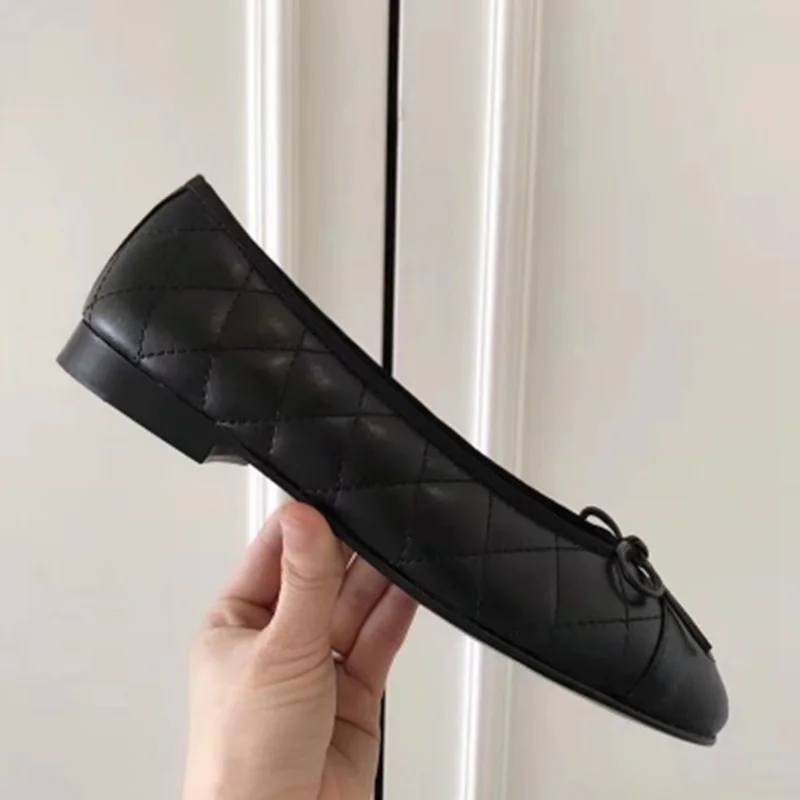 Женские балетки из натуральной кожи на плоской подошве дизайнерские туфли в