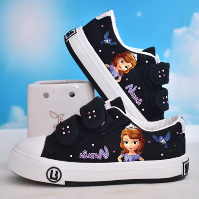 Disney children's frozen princess Sophia girls casual non-slip soft bottom sports shoes sneakers kids shoes for girl - Color: B
