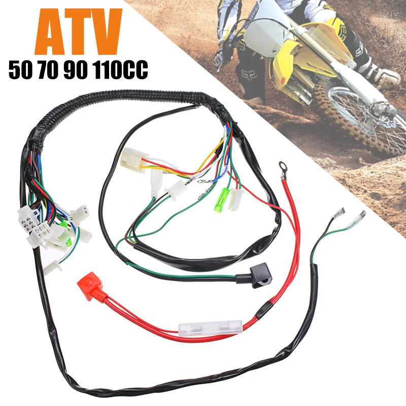 

1 комплект мотоцикл Скутер 5 Pins CDI сборка жгута проводов проводки зажигания ЭЛЕКТРОМАГНИТНЫЕ Реле Переключатель зажигания для 50cc 90cc 125cc