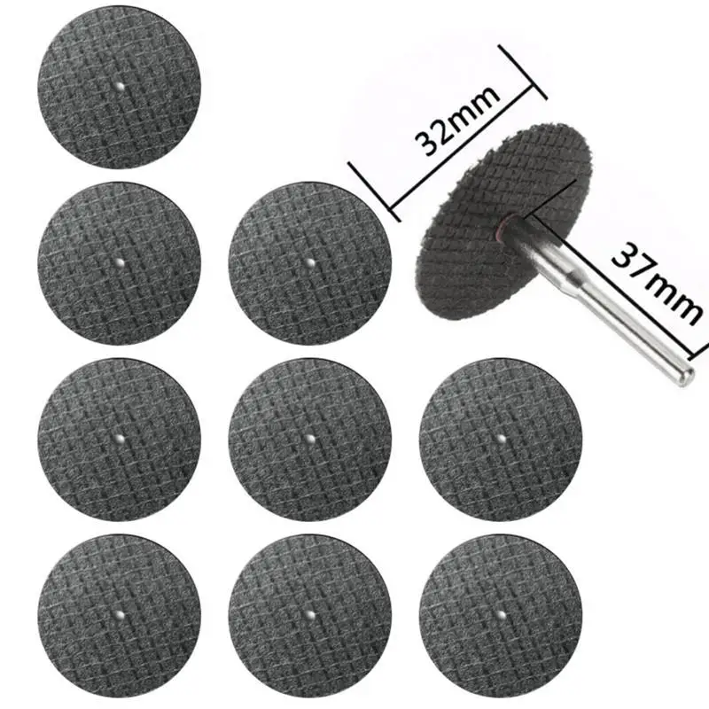 

10pcs 32mm Resin Cutting Disc Grinding Wheel Abrasive Cutting Discs Mini Drill For Rotary Tool Accessories with 1 Mandrels