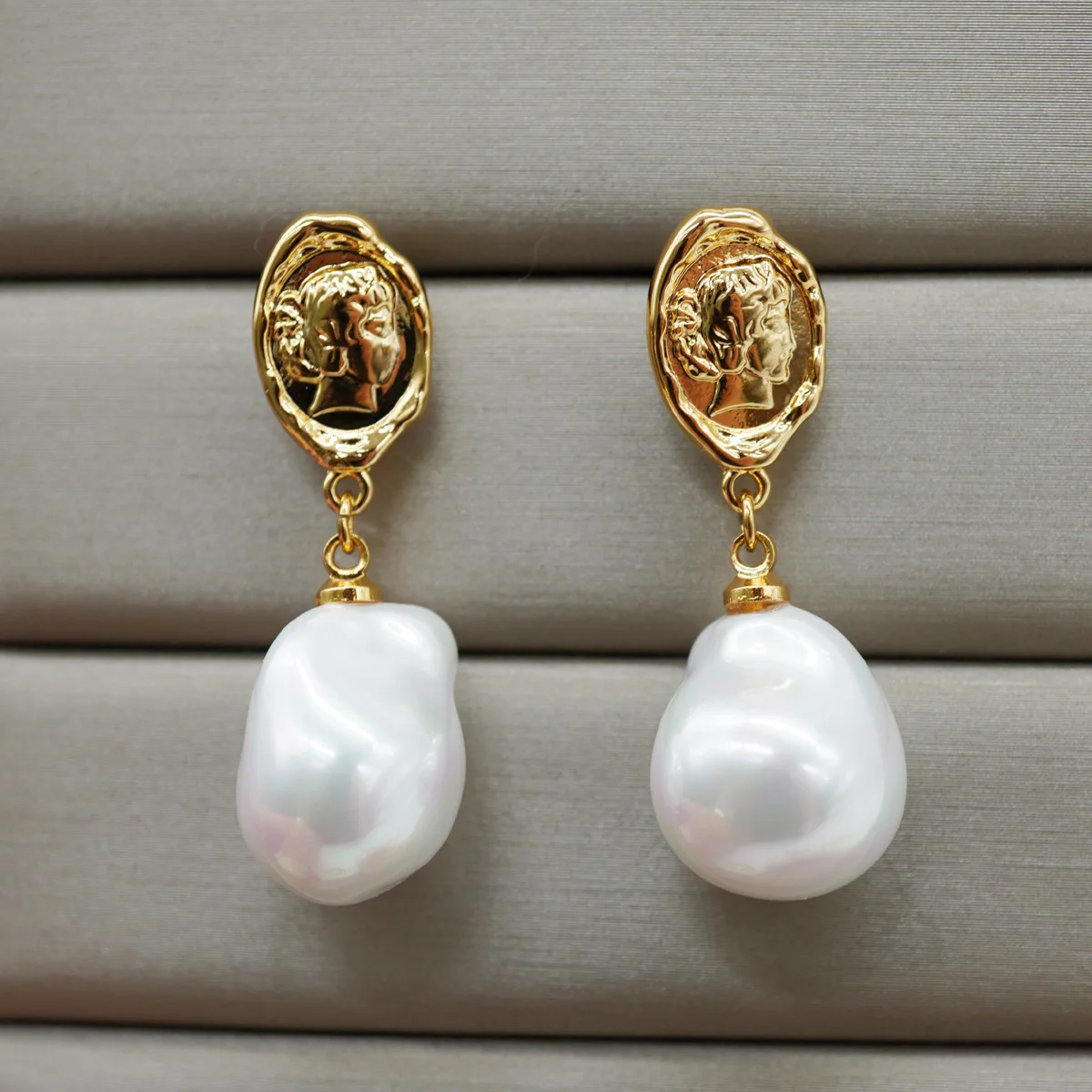 

Женское Ожерелье с позолотой натуральный серьги с барочным жемчугом высокого класса ювелирные изделия для женщин