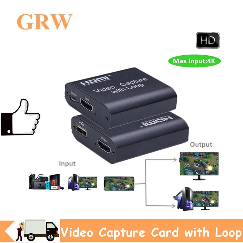 Новое поступление видеокарта Mini Capture Video HDMI HD видеозахват для PS4 игр DVD камера