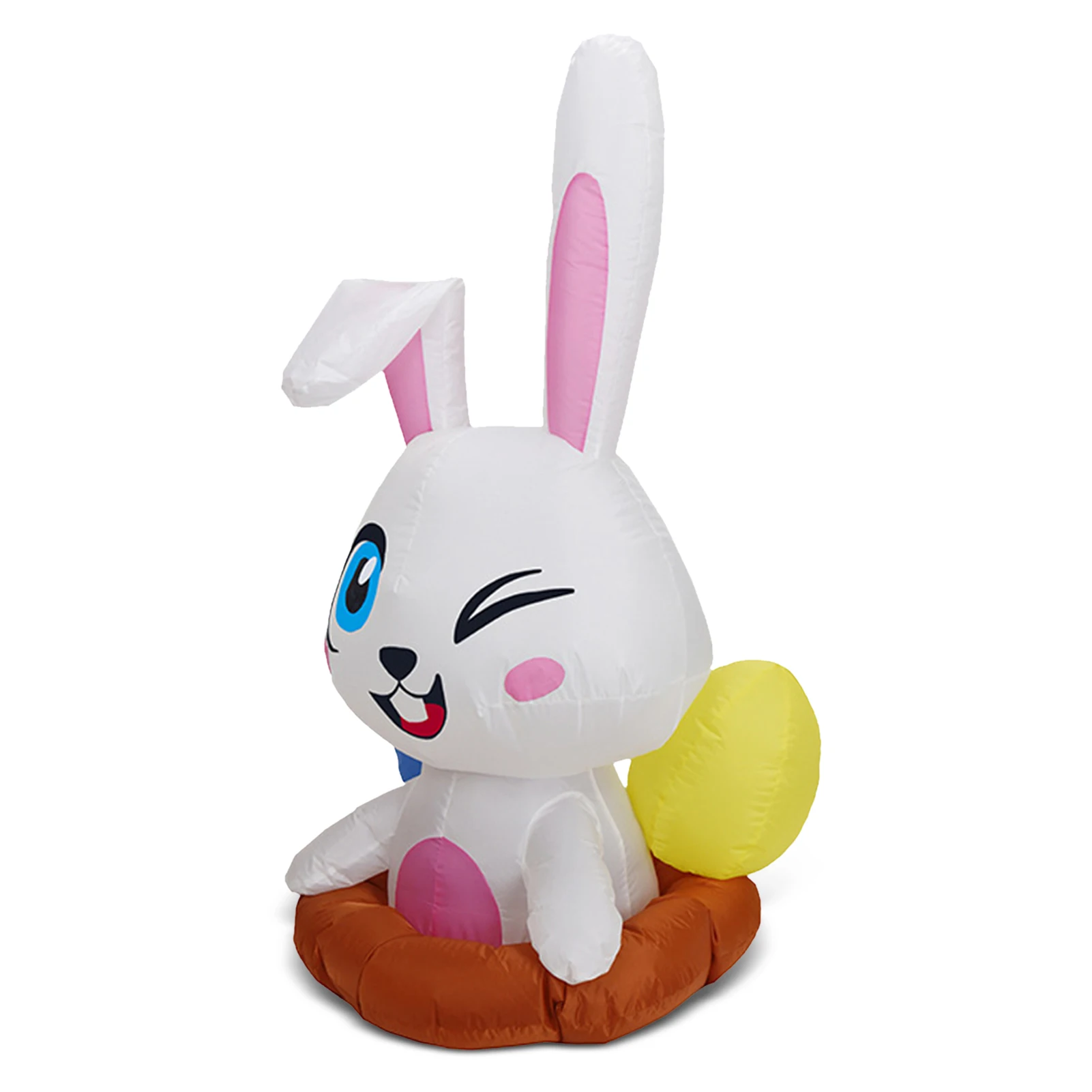 

3.9ft Easter Inflatable Bunny Interesting Easter Bunny Sitting Inflatable With LED Lights Easter Blowing Up Lawn Garden Inflatab