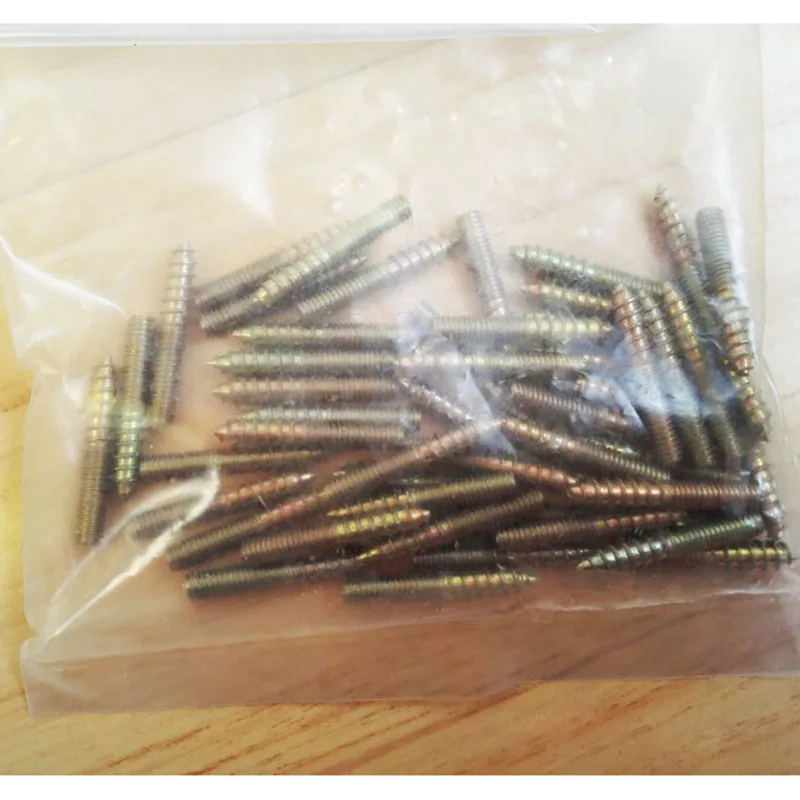 M4/M5/M6/M8/M10plated zinc carbon steel single end self-tapping furniture screw connector woodworking dowel 730 | Обустройство дома