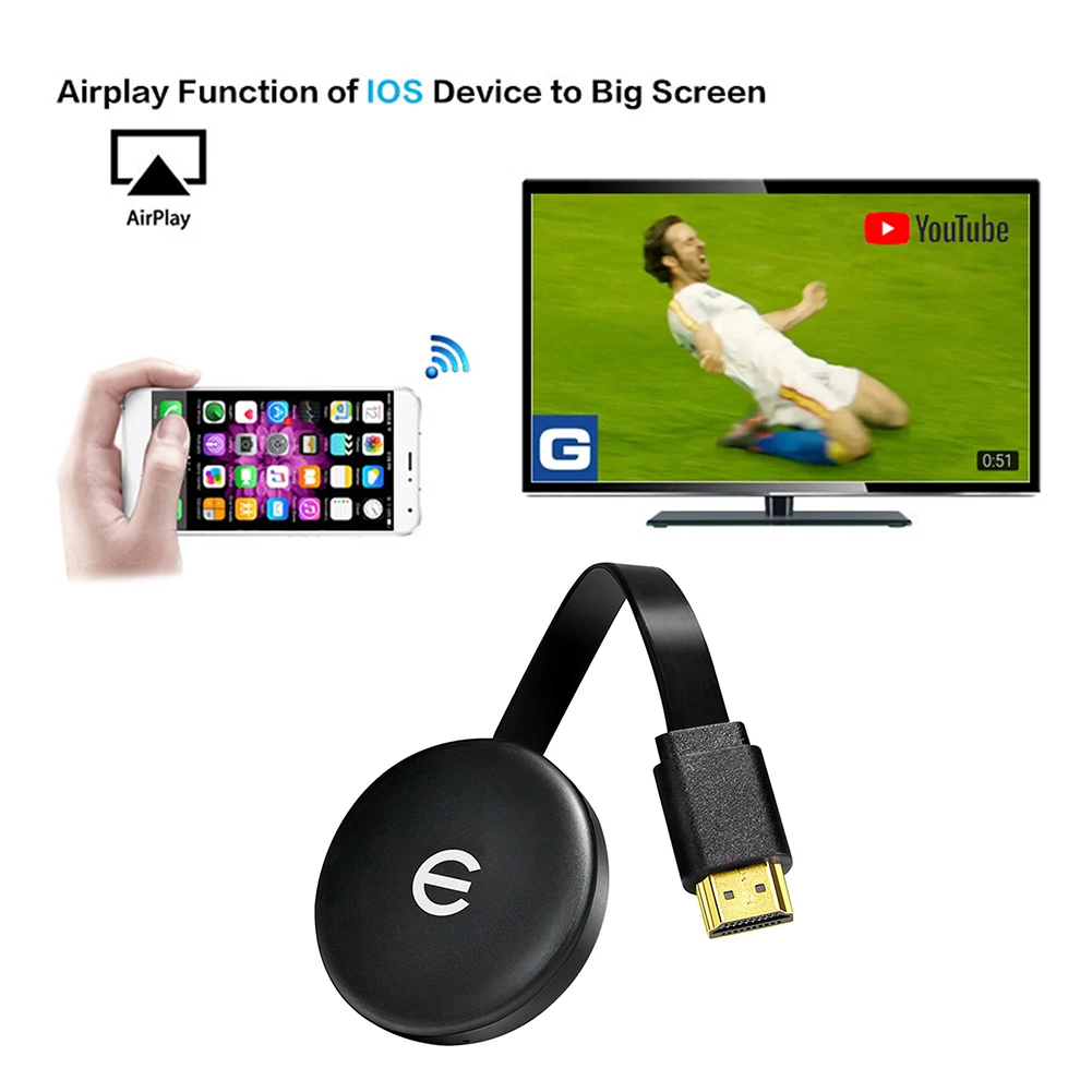 

Беспроводной Wi-Fi адаптер для дисплея 1080P, ТВ-адаптер, видеоадаптер Airplay, DLNA экран, зеркальное отображение для Android / Mac / iOS / Windows